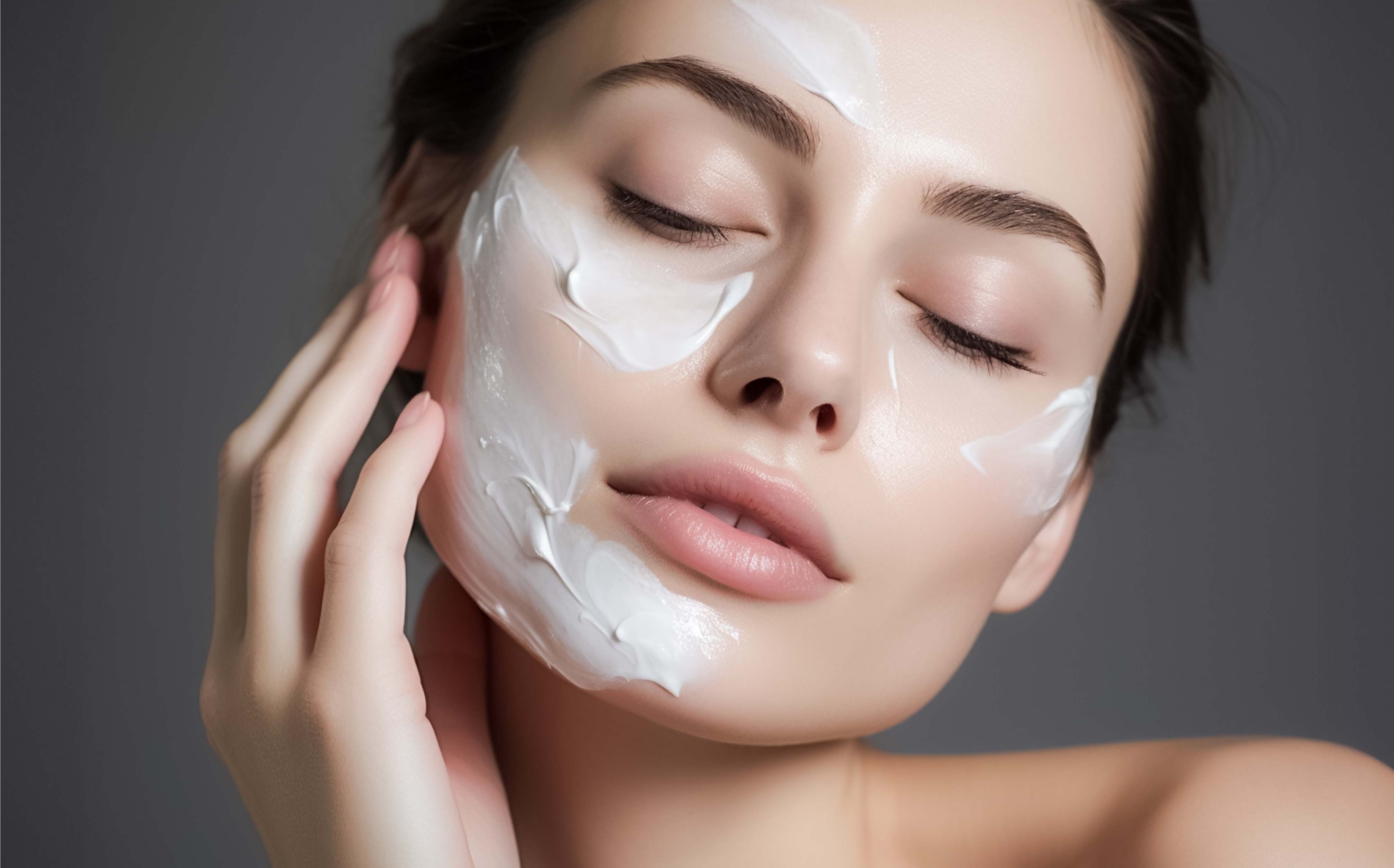 Open jar of face cream